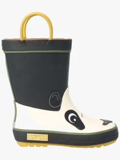 Børn Vincent Gummistøvler-Panda Gummistøvler, Black/White