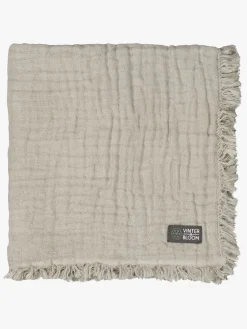 Interiør|VinterBloom Vinter & Bloom Feather Tæppe/ Stofble i Musselin EKO, Pebble Greige Beige