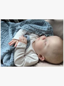 Interiør|VinterBloom Vinter & Bloom Feather Tæppe/ Stofble i Musselin EKO, Dim Blue Blå