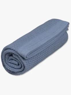 Børn VinterBloom Interiør-Vinter & Bloom Soft Grid Hæklet Babytæppe, Denim Blue