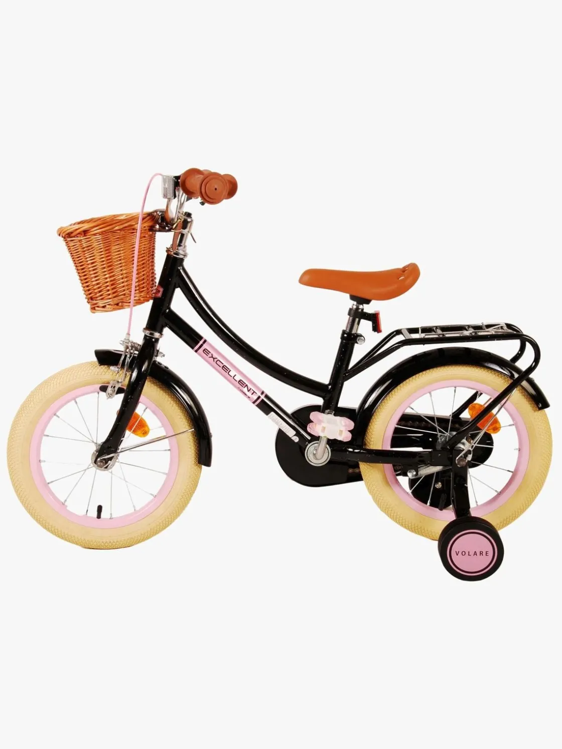 Cykler|Volare Excellent Cykel 14 Tommer, Sort Lyserød/Sort