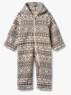 Fleecetøj|Wheat Allo Fleecedragt, Warm Sand Jaquard