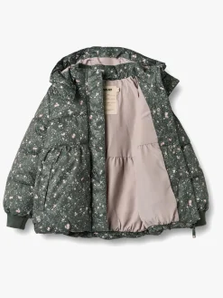 Vintertøj|Wheat Karla Dynejakke, Forest Lake Checked Flowers