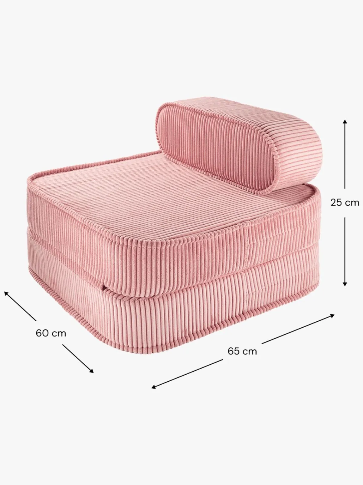 Børnemøbler|Wigiwama Flip Foldbar Stol 150x60 cm, Pink Mousse