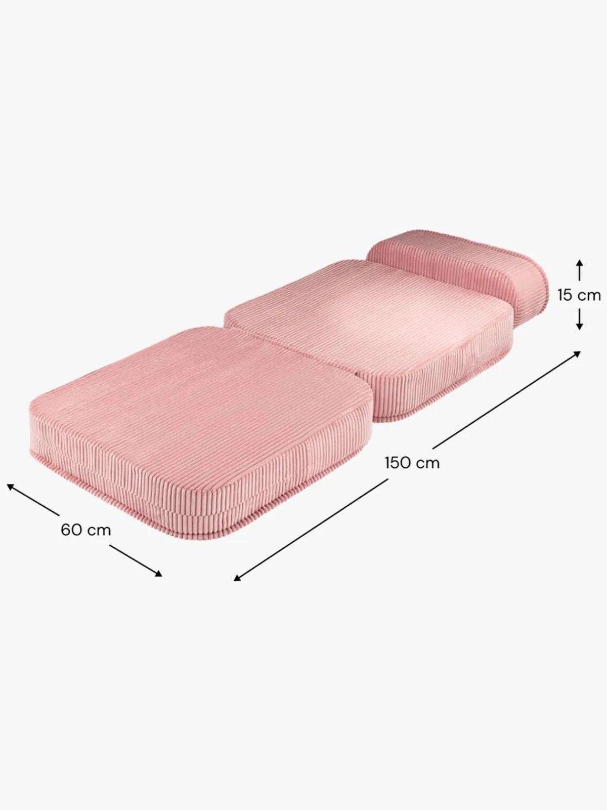 Børnemøbler|Wigiwama Flip Foldbar Stol 150x60 cm, Pink Mousse