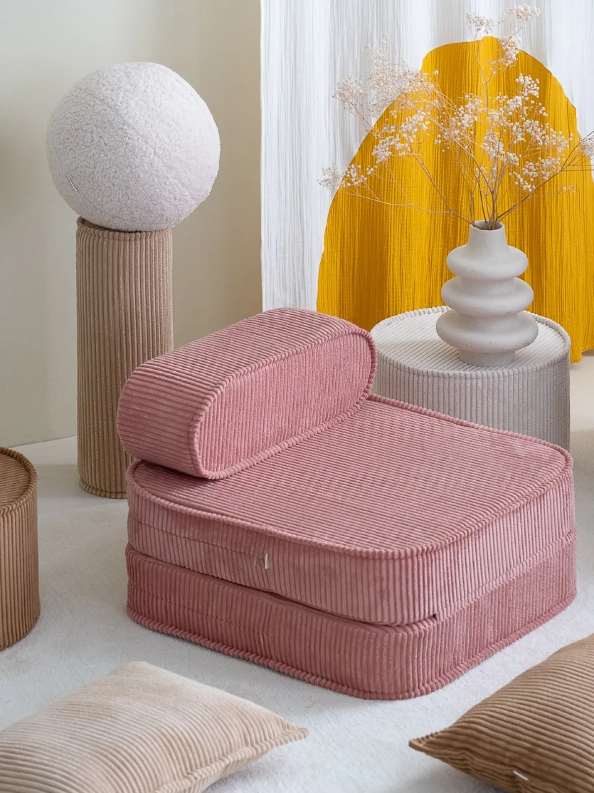 Børnemøbler|Wigiwama Flip Foldbar Stol 150x60 cm, Pink Mousse