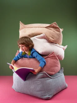 Børnemøbler|Wigiwama Kvadrat Puf, Pink Mousse