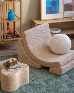 Børn Wigiwama Børnemøbler-Måne Lænestol, Brown Sugar