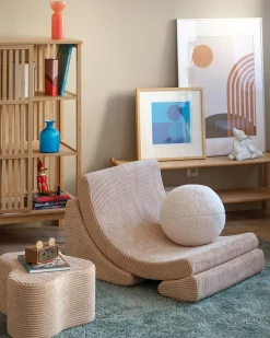 Børn Wigiwama Børnemøbler-Måne Lænestol, Brown Sugar