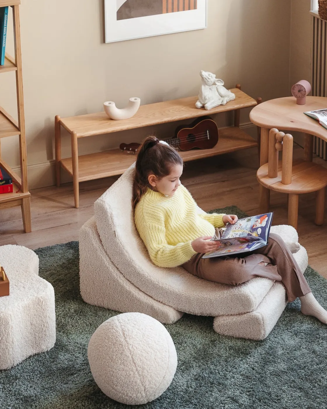 Børnemøbler|Wigiwama Måne Lænestol, Cream White