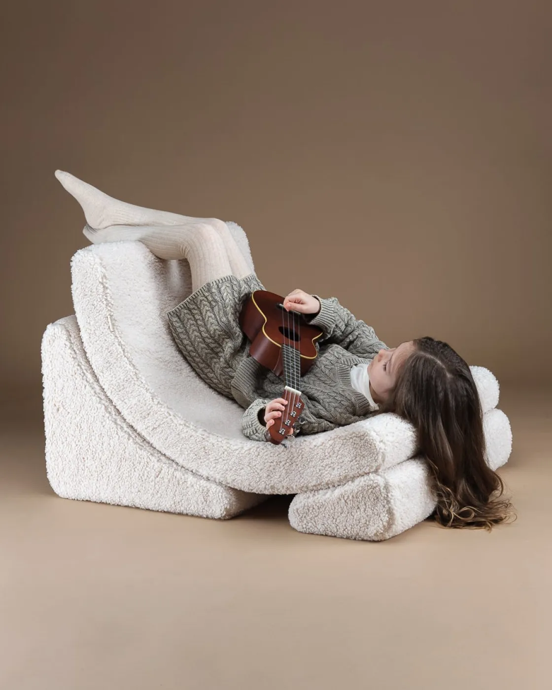 Børnemøbler|Wigiwama Måne Lænestol, Cream White