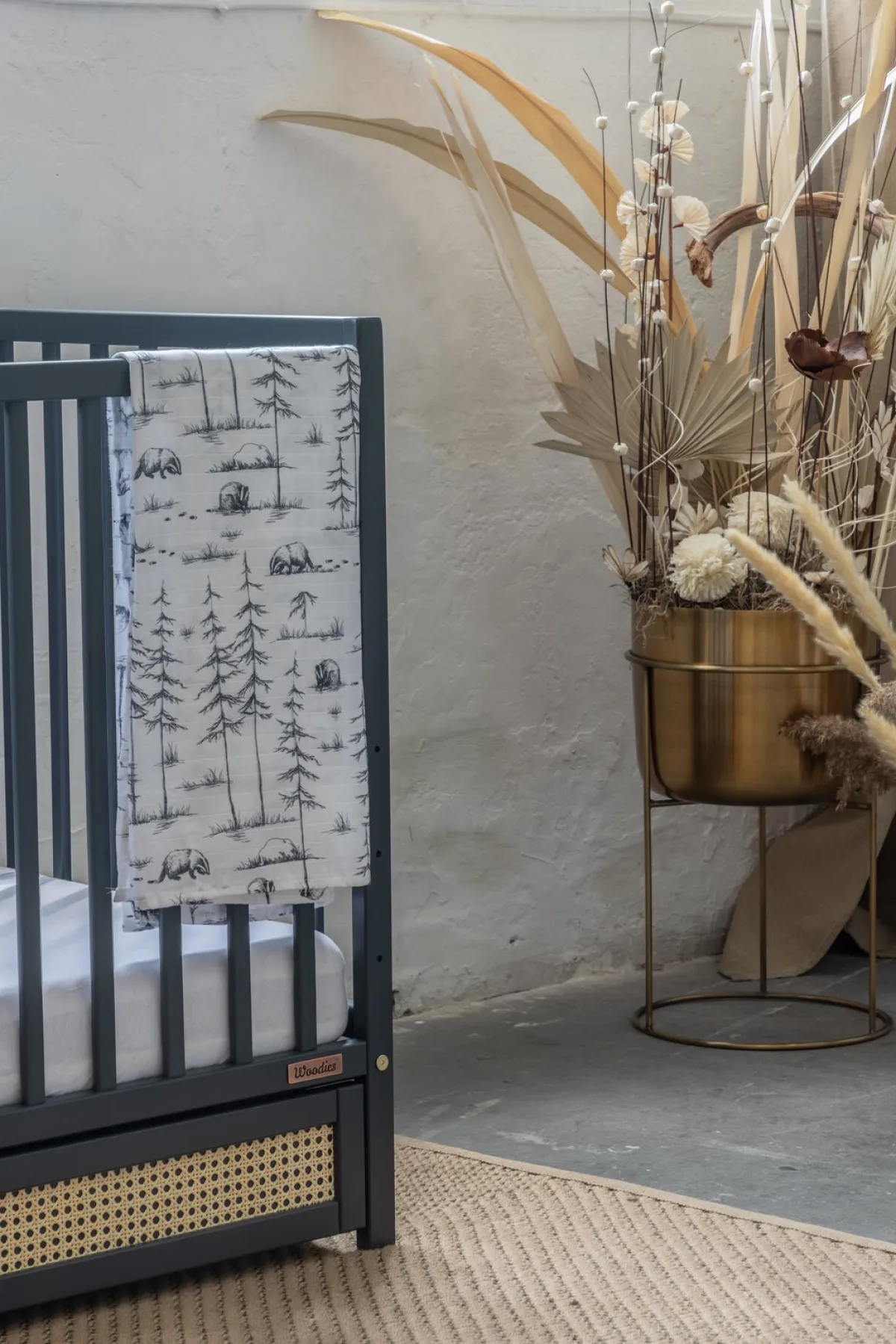 Børnesenge & Tilbehør|Woodies Boho Tremmeseng, Antracitgrå