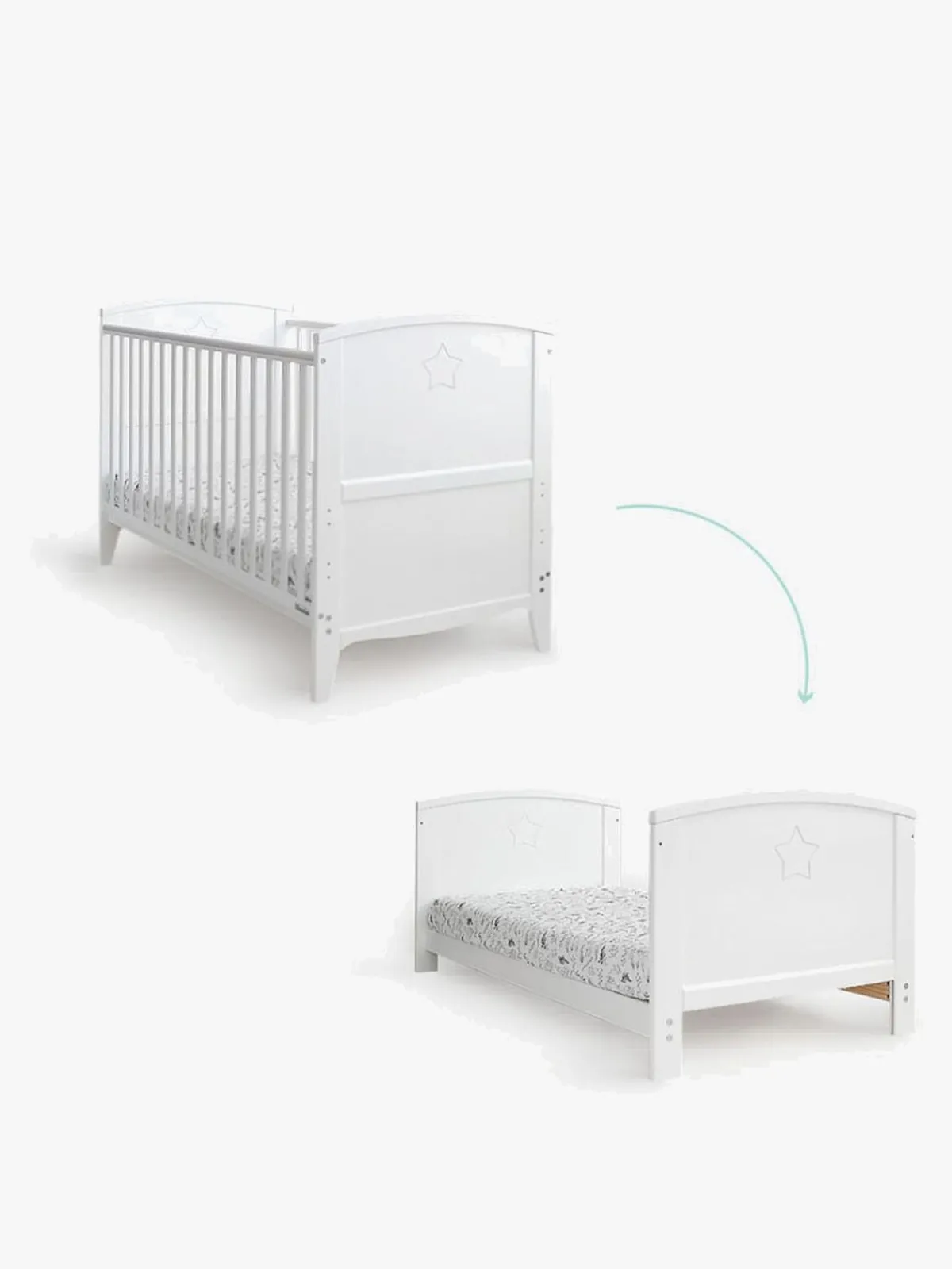 Børn Woodies Børnesenge & Tilbehør-Starlight Tremmeseng Vokse, Hvid