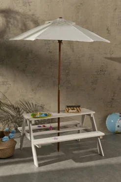 Woodlii Udemøbler-Picnicbord m. Parasol,