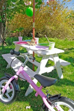 Woodlii Udemøbler-Picnicbord m. Parasol,
