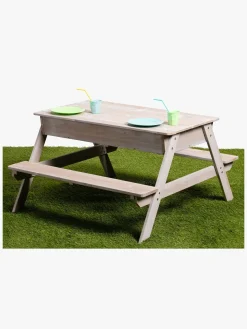 Udeleg|Udemøbler|Woodlii Picnicbord med Sandkasse + Låg, Hvid Hvid/Sort/Flerfarvet