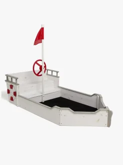 Woodlii Udeleg-Sandkasse i Træ Båd, Hvid